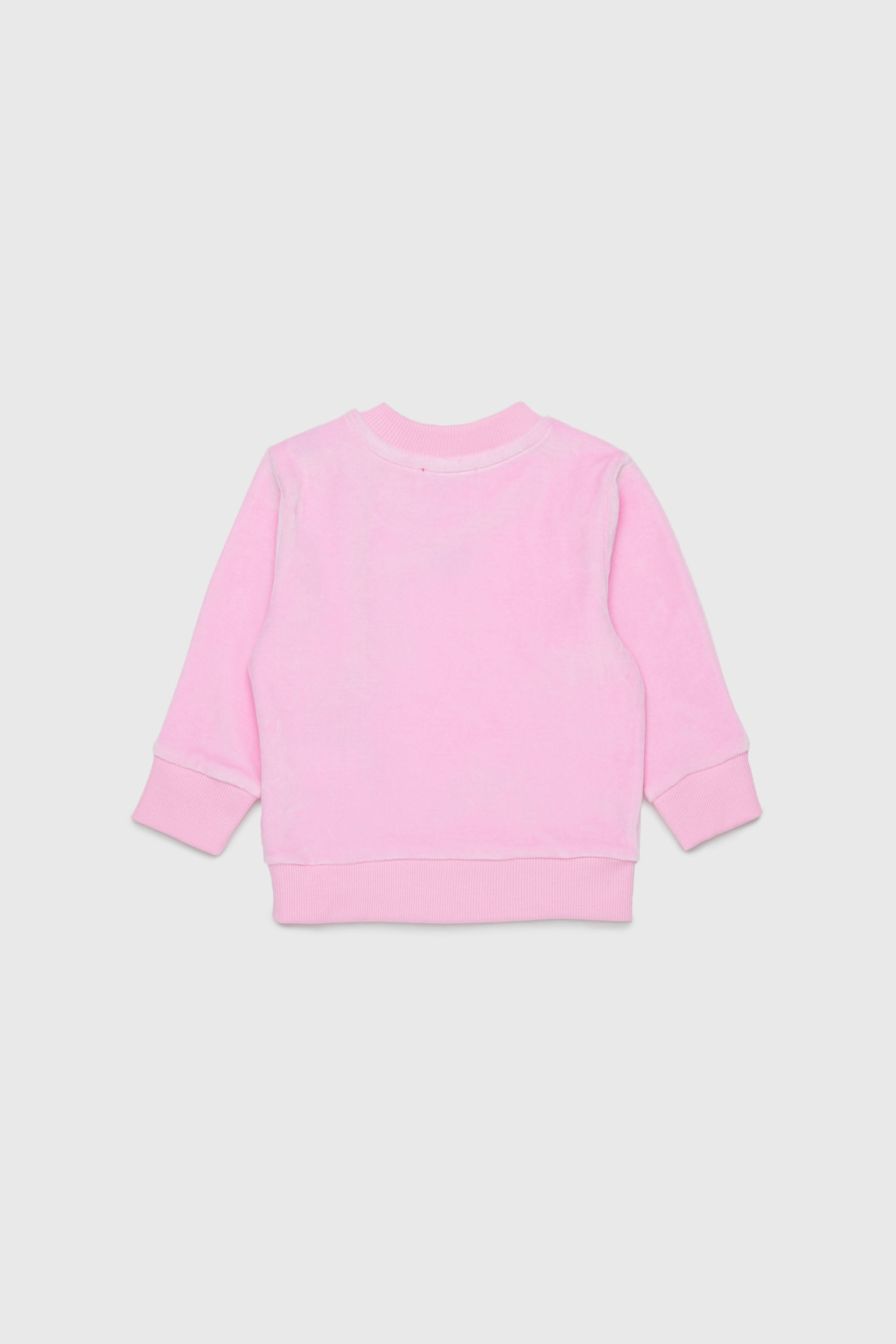 Diesel - SHENIB, Man's Velvet sweatshirt with Oval D embroidery in Pink - 2