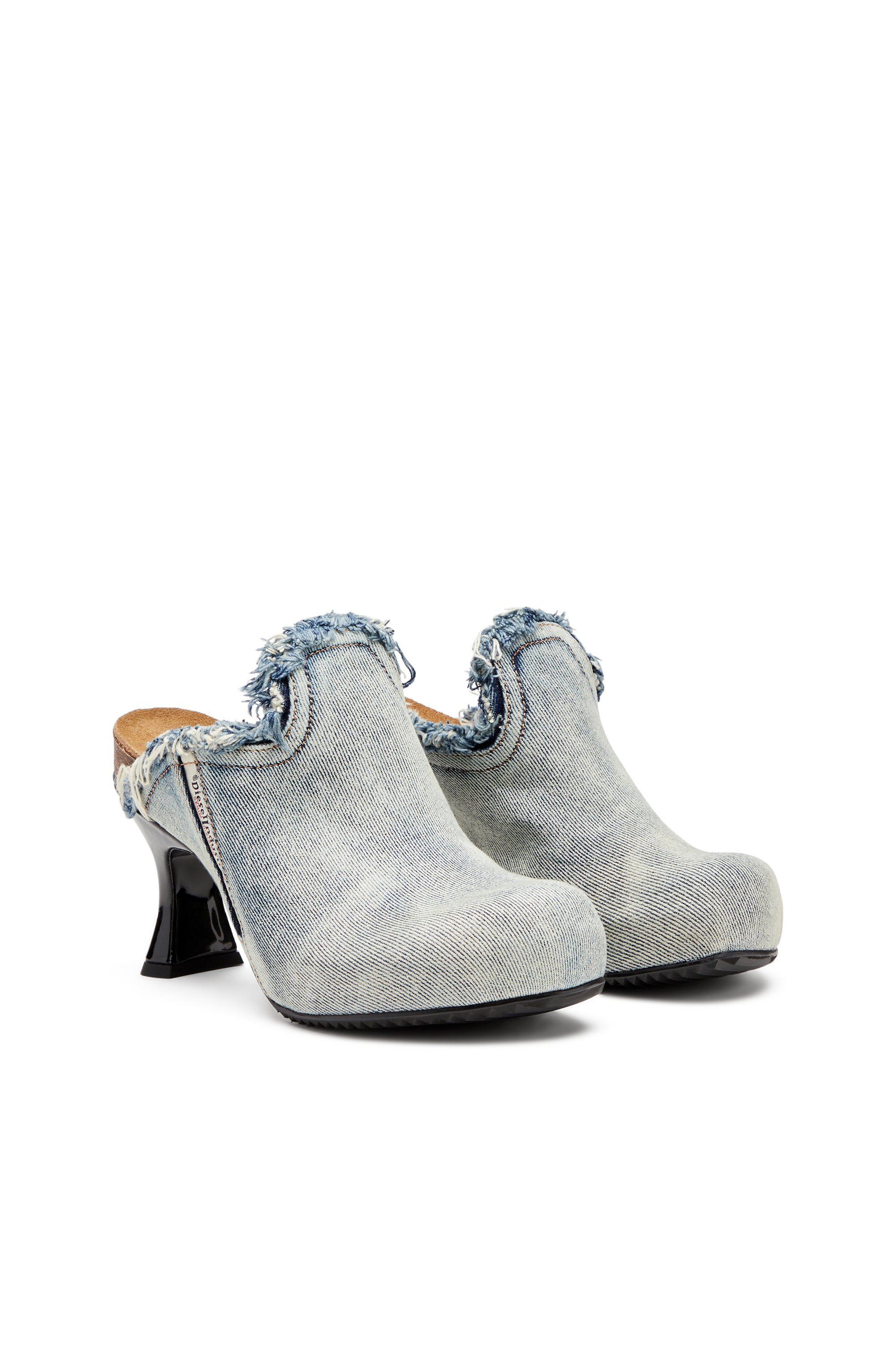 Diesel - D-WOODSTOCK ML W, Woman's D-Woodstock-Frayed denim mules in Light Blue - 2