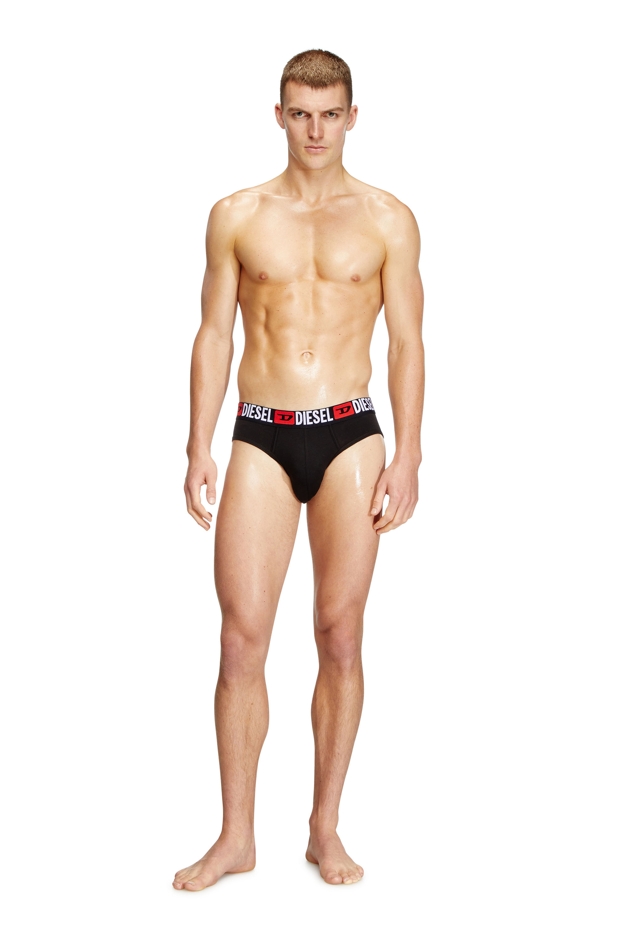 Diesel - UMBR-ANDRETHREEPACK, Man's Three-pack of solid-colour briefs in Black - 1