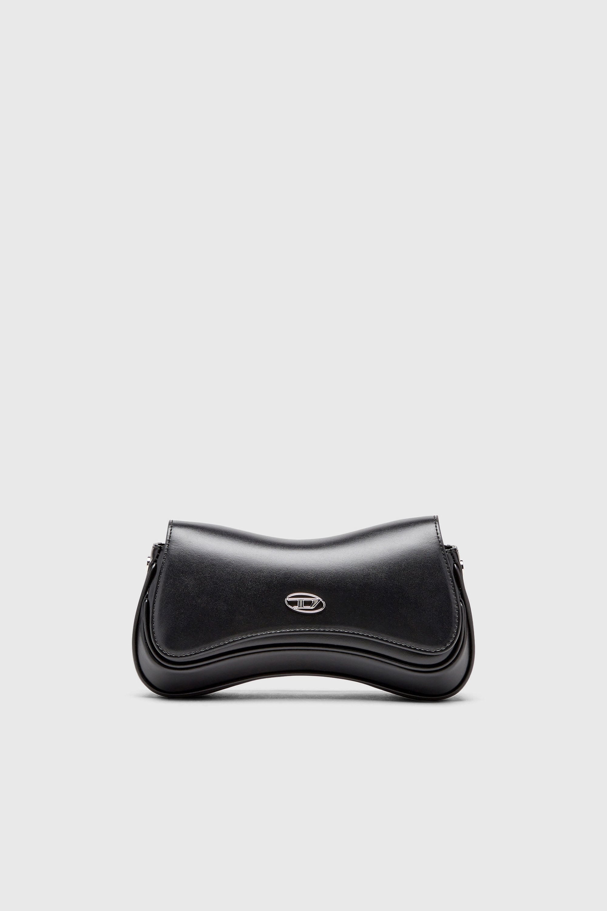 Diesel - PLAY CLUTCH, Woman's Play-Semi gloss leather shoulder bag in Black - 2