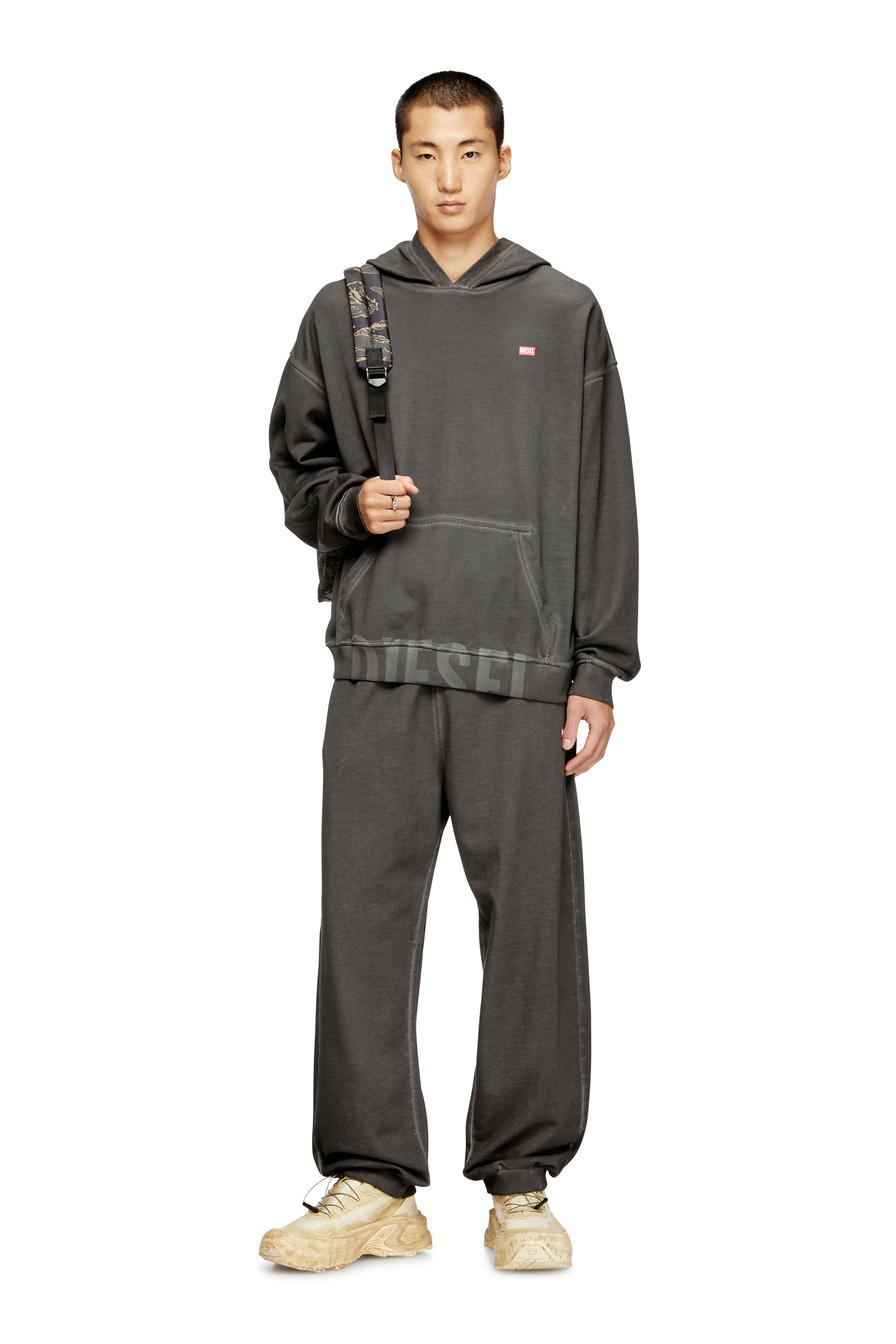 Diesel - P-MARKY-CUFF-T1, Man's Cotton joggers with drawstring waist in Dark grey - 2