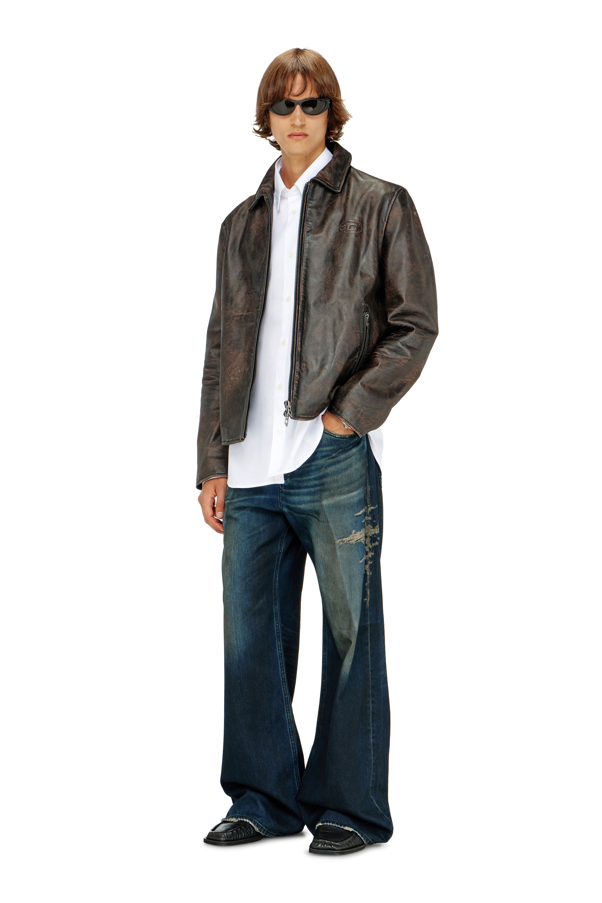 Diesel - S-SIMPLY-GSBH, Man's Stretch poplin shirt with embroidery in White - 2