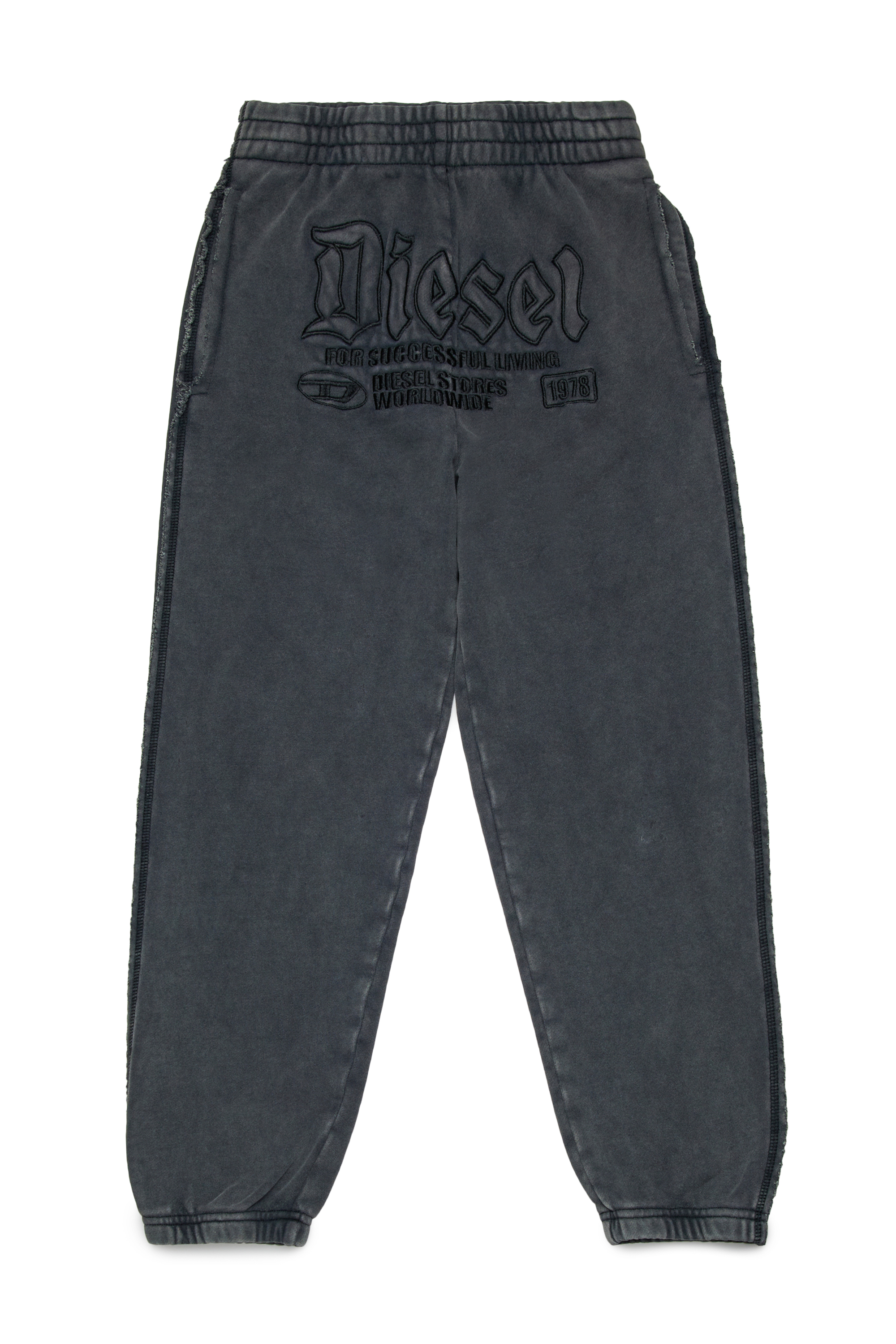 Diesel - PMARKYRAW, Man's Cotton pants with elastic waist in Black - 1
