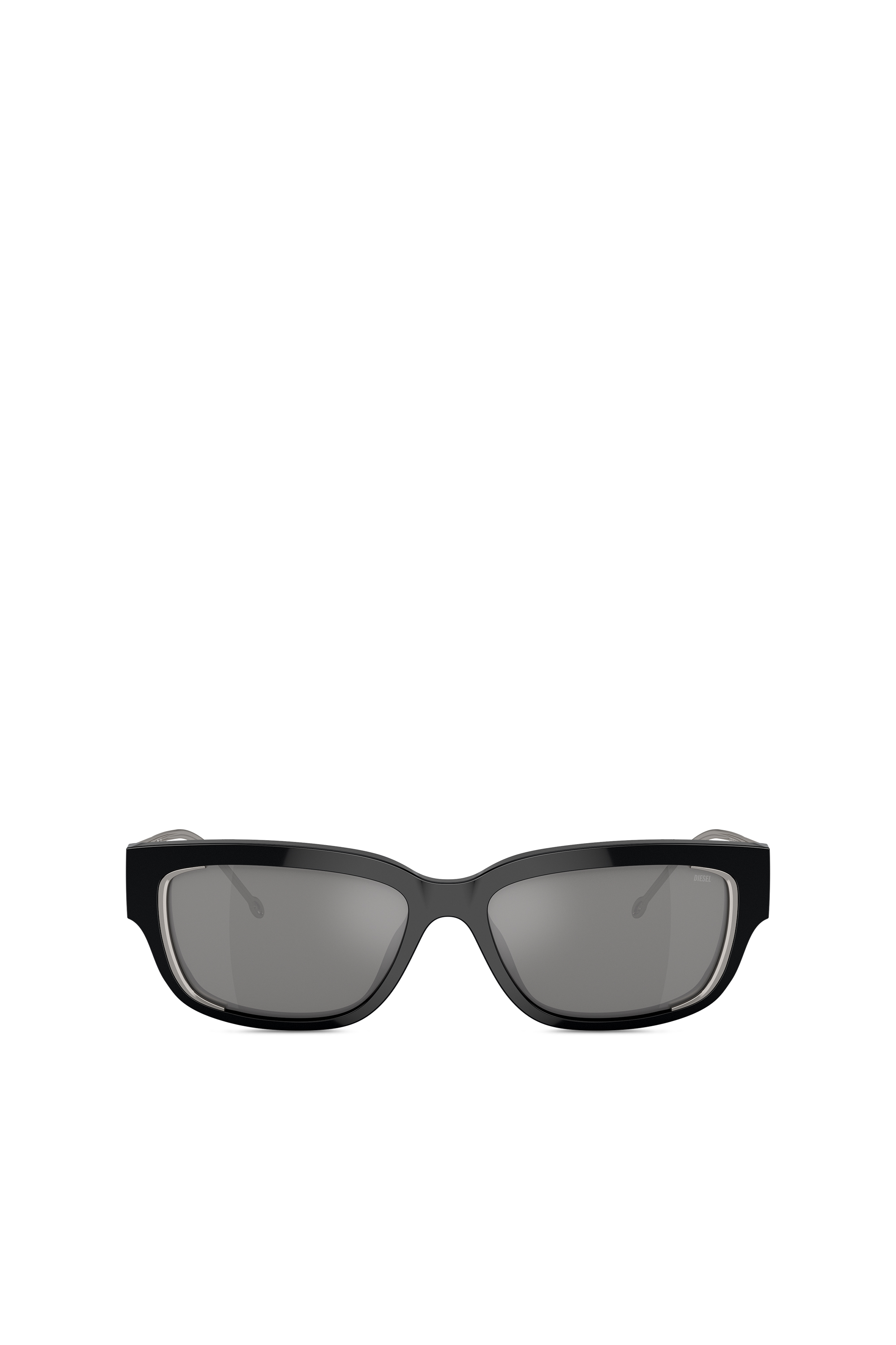 Diesel - 0DL2002 SIZE 56, Unisex's Rectangle sunglasses in Black/Flash mirror - 1