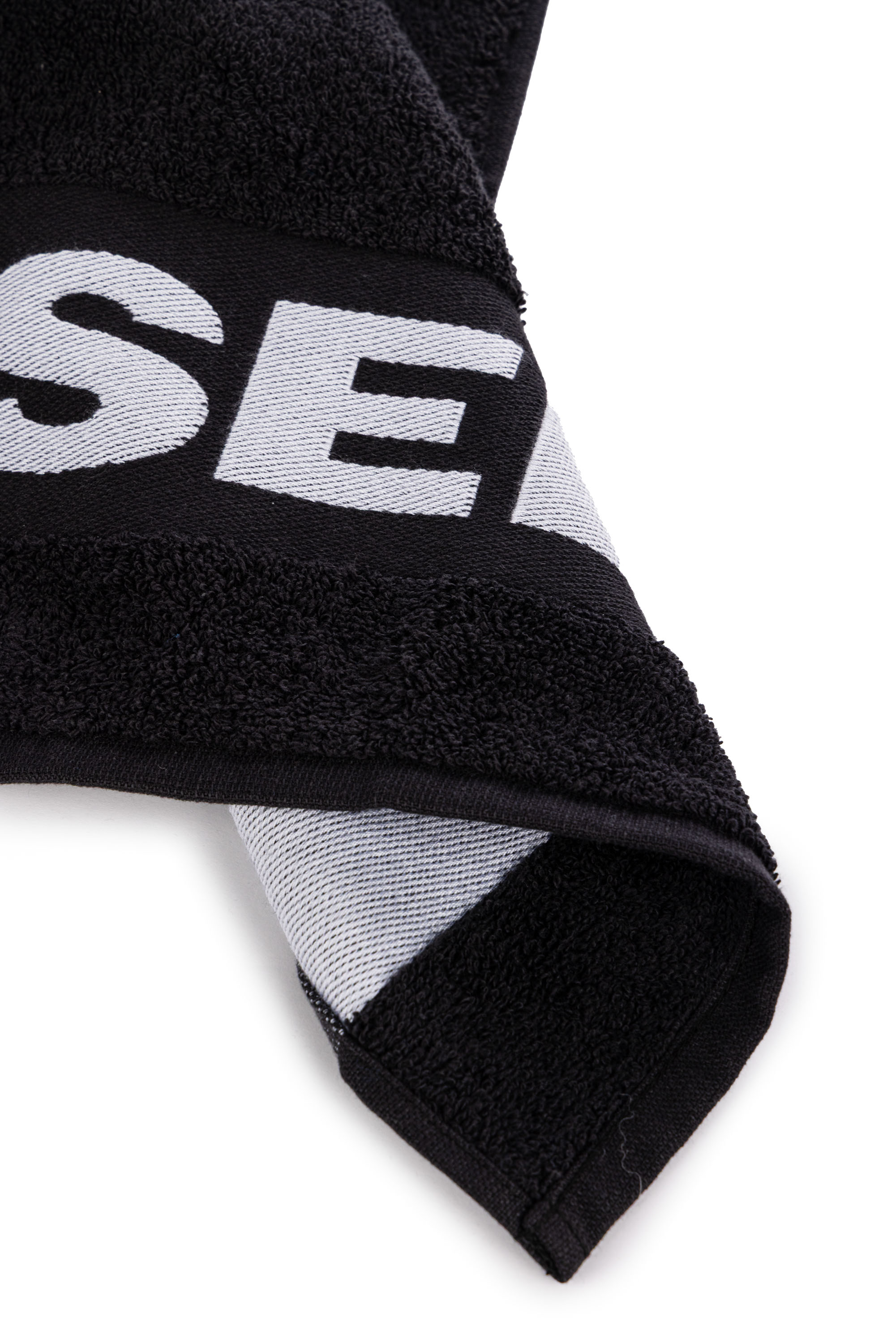 Diesel - 1015215 LOGO-COTTON TOWEL 100X180 BLACK, Unisex's Logo-Cotton Terry Towel in Black - 3