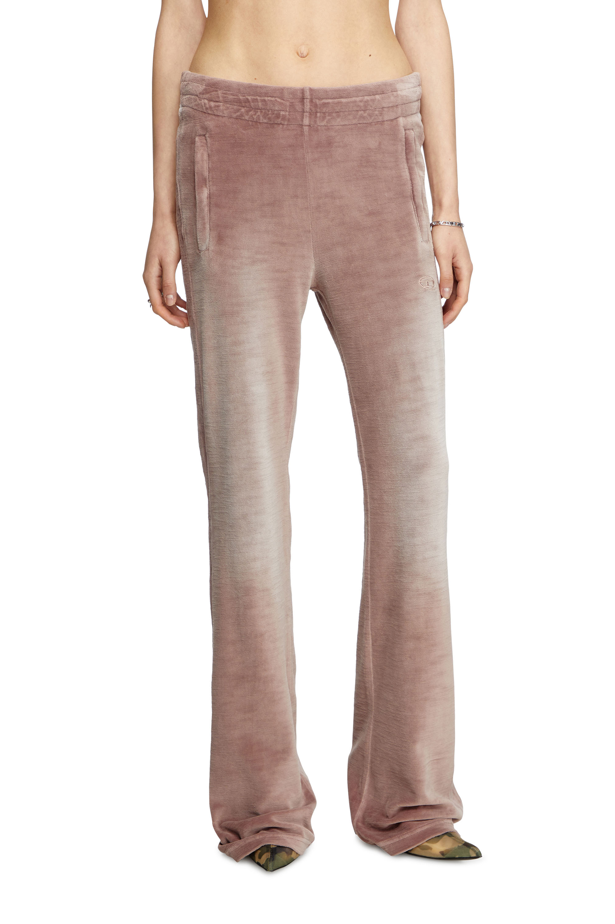 Diesel - P-ELY-Q1, Woman's Wide leg sweatpants in Pink - 1