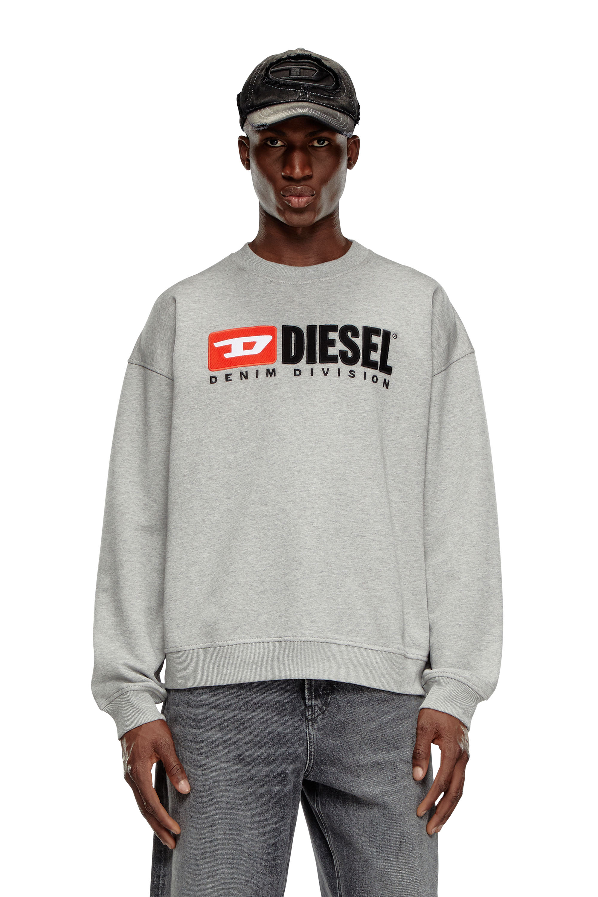 Diesel - S-BOXT-DIV, Man Sweatshirt with Denim Division logo in Grey - Image 1