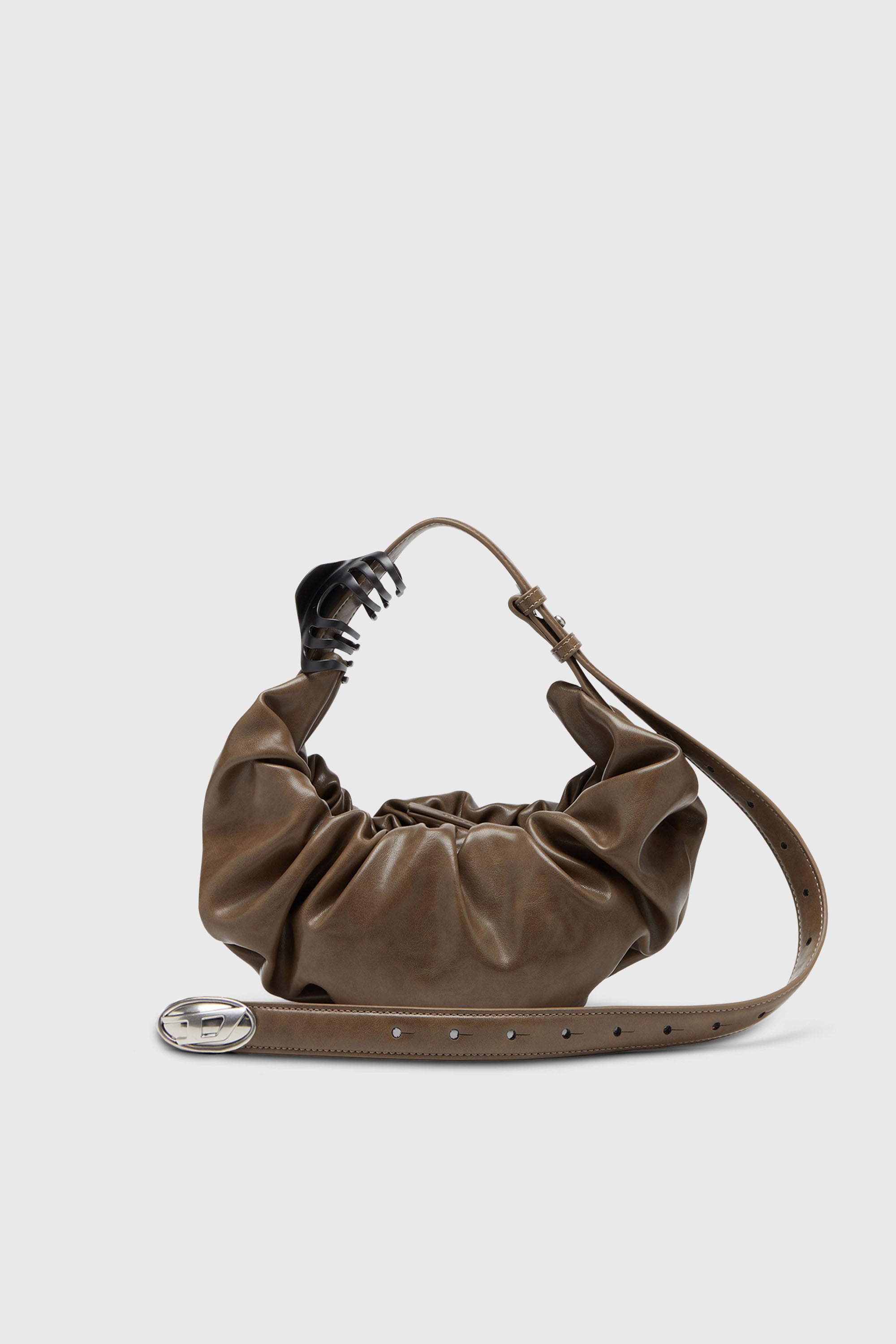Diesel - GRAB-D HOBO S, Woman's Grab-D-Small scruched hobo bag in Brown - 1