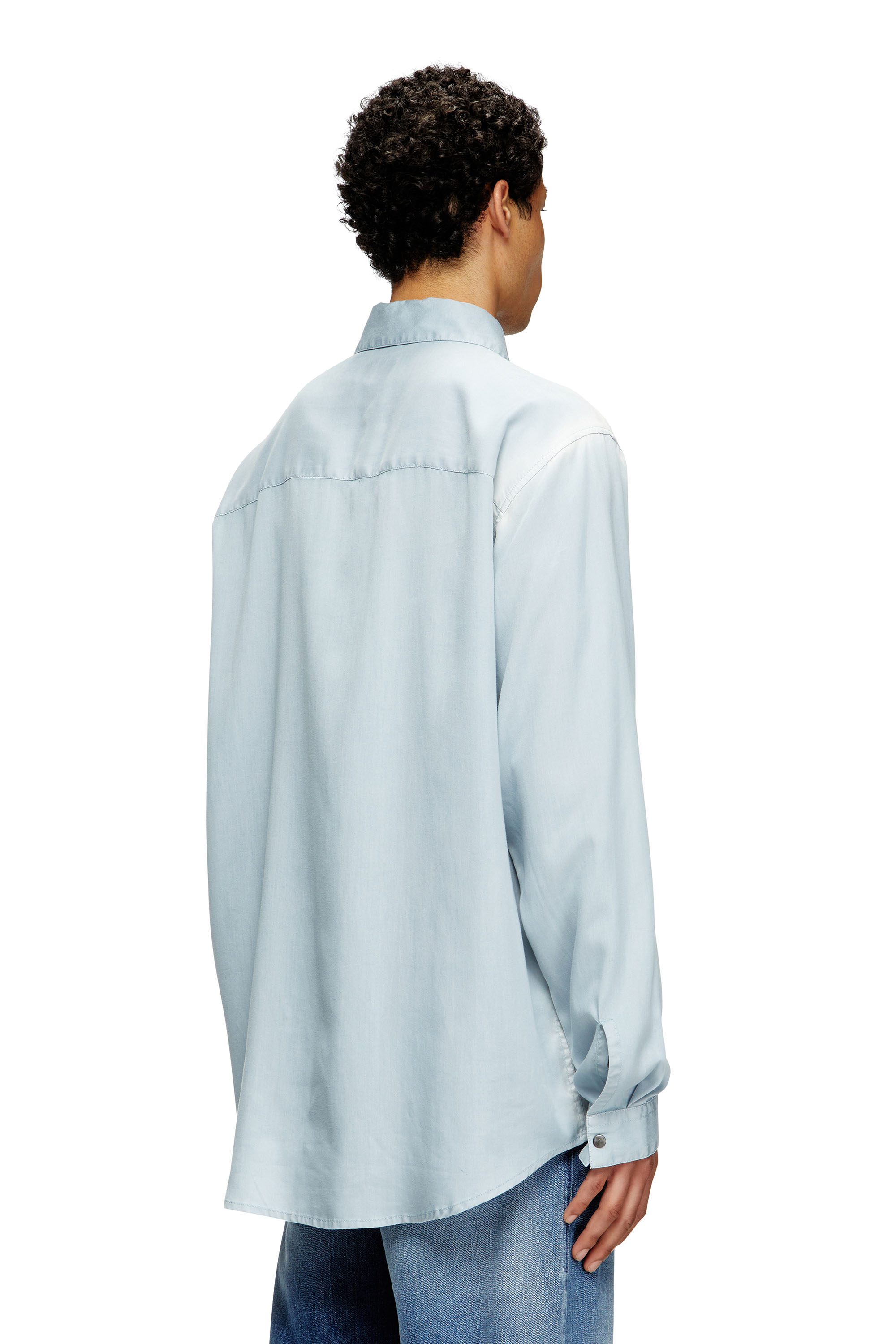 Diesel - S-SIMPLY-JLCI, Man's Shirt in faded twill in Light Blue - 4