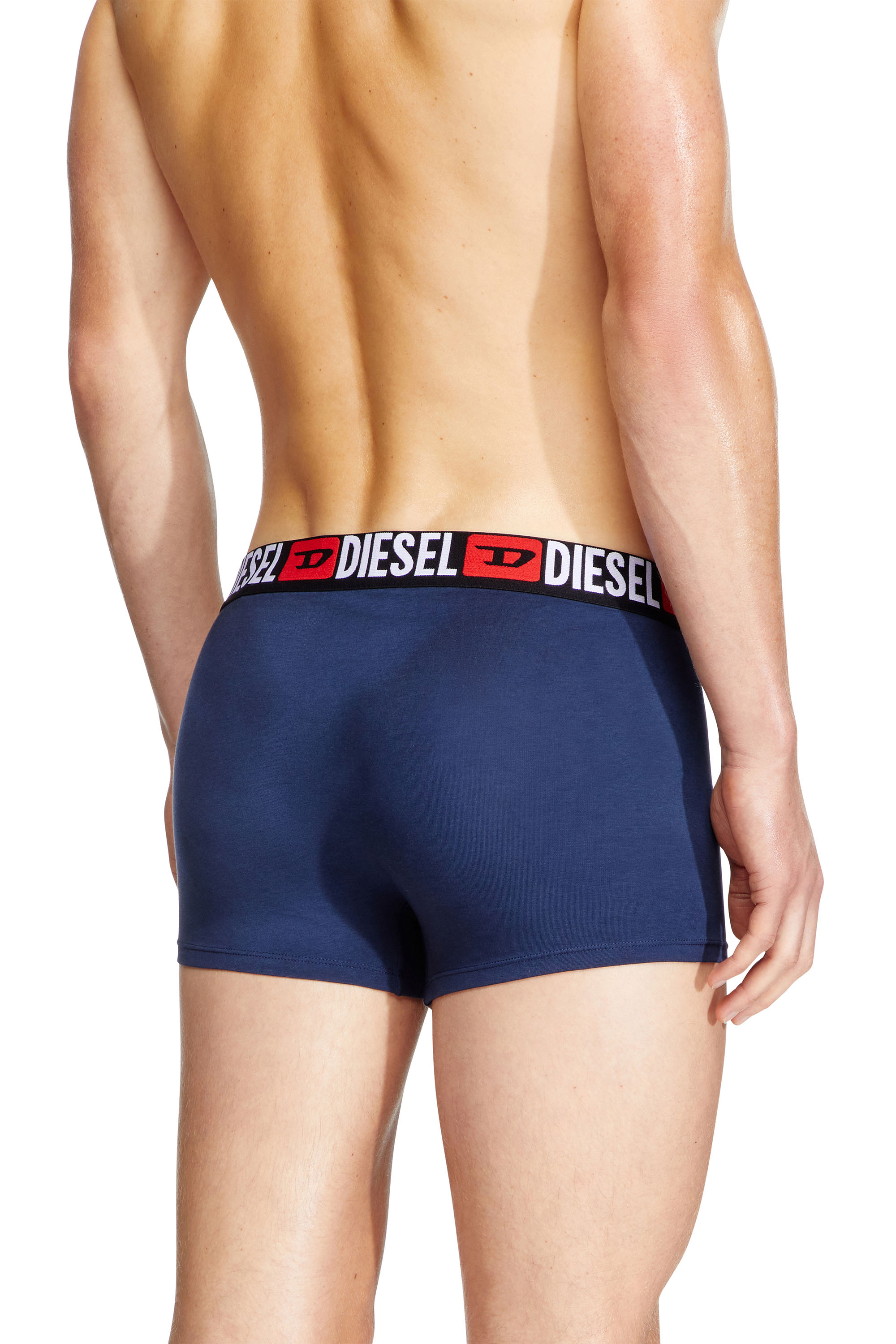 Diesel - UMBX-DAMIENTHREEPACK, Man's Three-pack of all-over logo waist boxers in Grey/Blue - 3