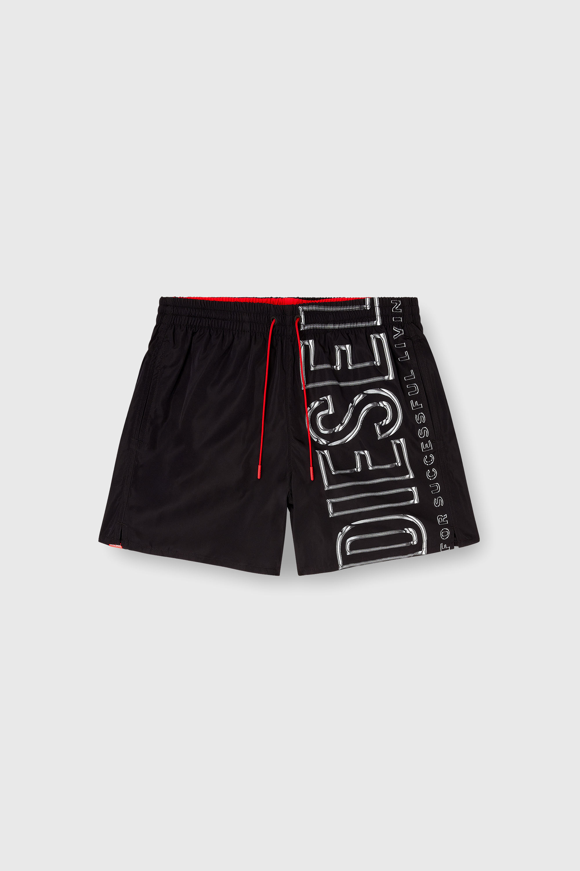 Diesel - SOCCER-41-D-CORE, Man's Swim shorts with oversized logo print in Black - 2