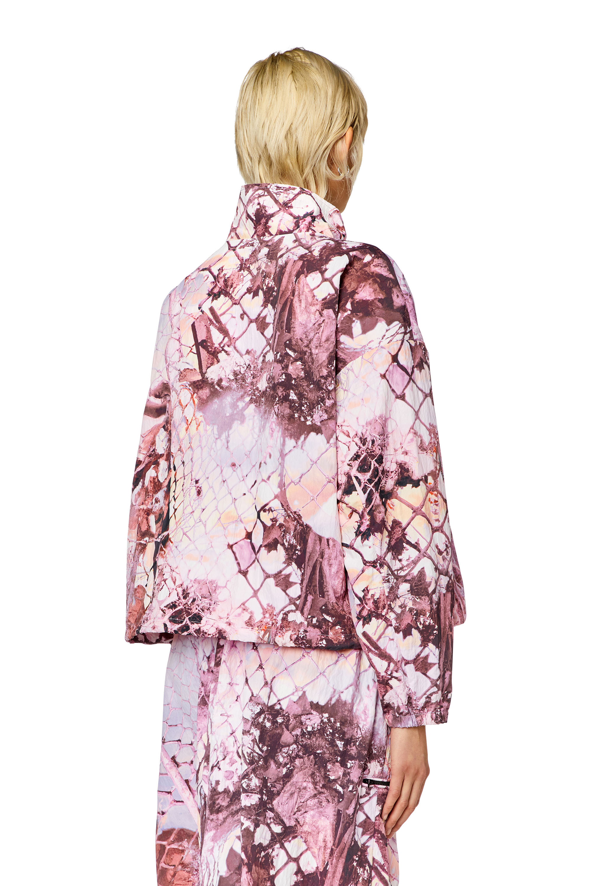 Diesel - G-WINDOR-N1, Woman Nylon windbreaker with abstract print in Pink - Image 4