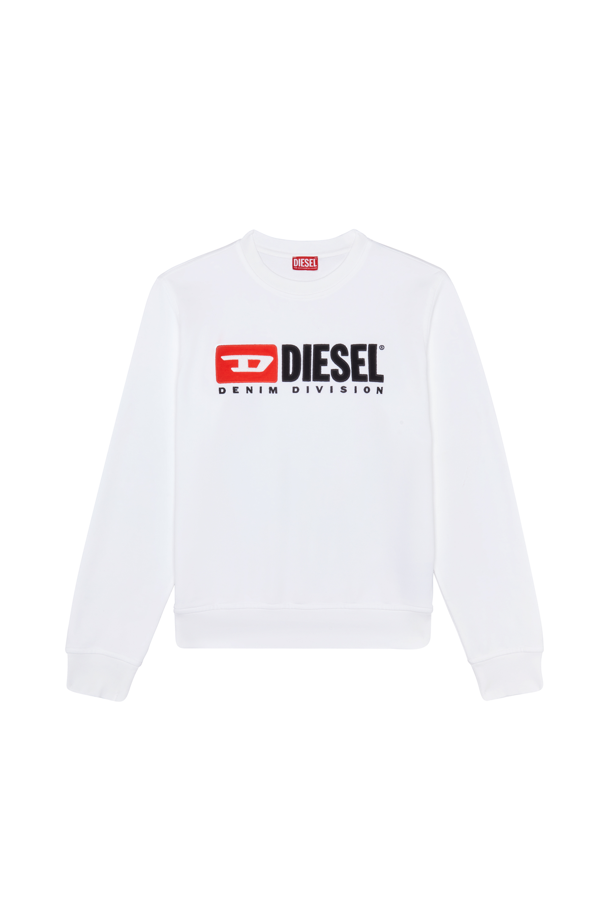 Diesel - S-GINN-DIV, Man Sweatshirt with logo appliqué in White - Image 3