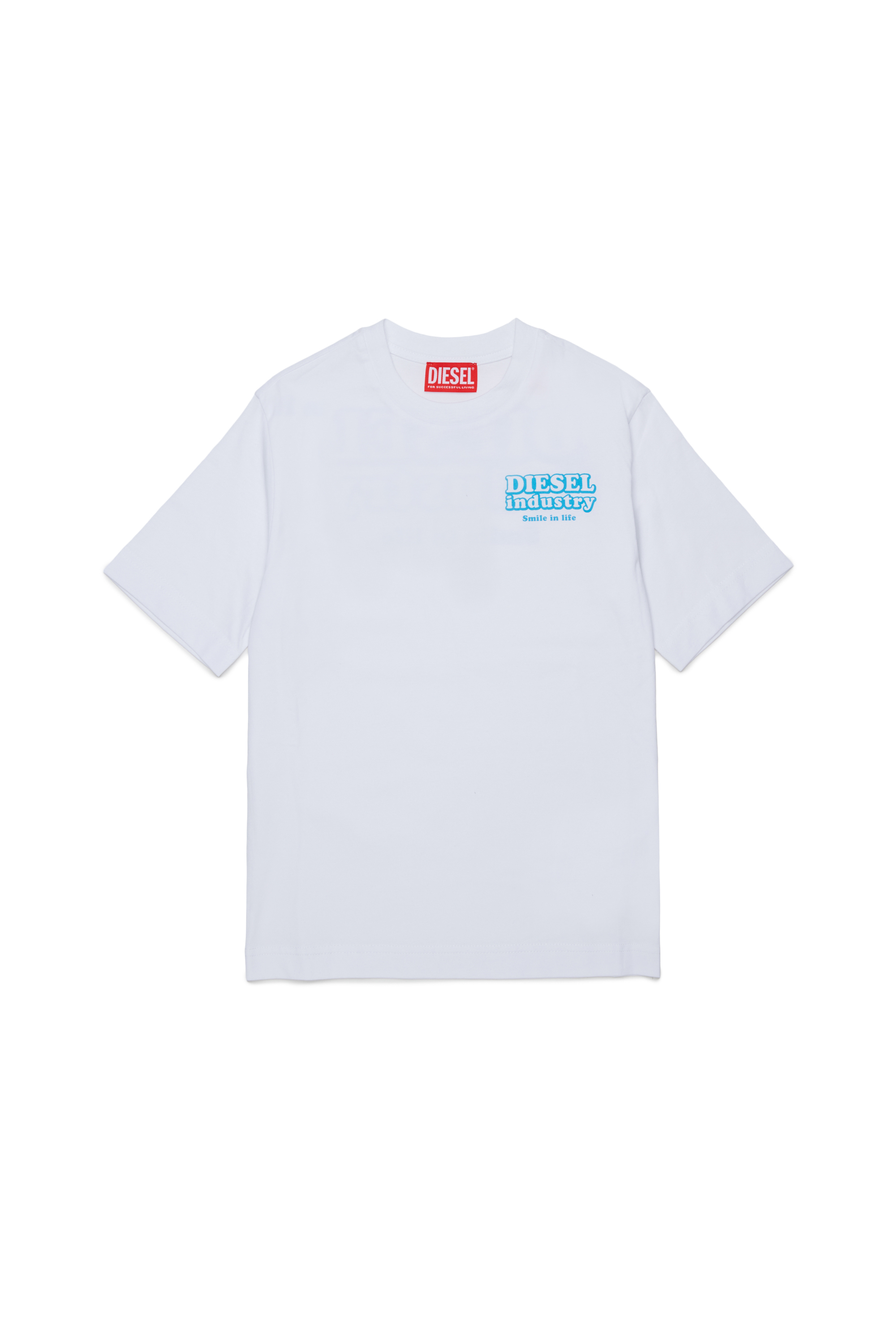 Diesel - TLODIM OVER, Man's T-shirt with Diesel Industry print in White - 1