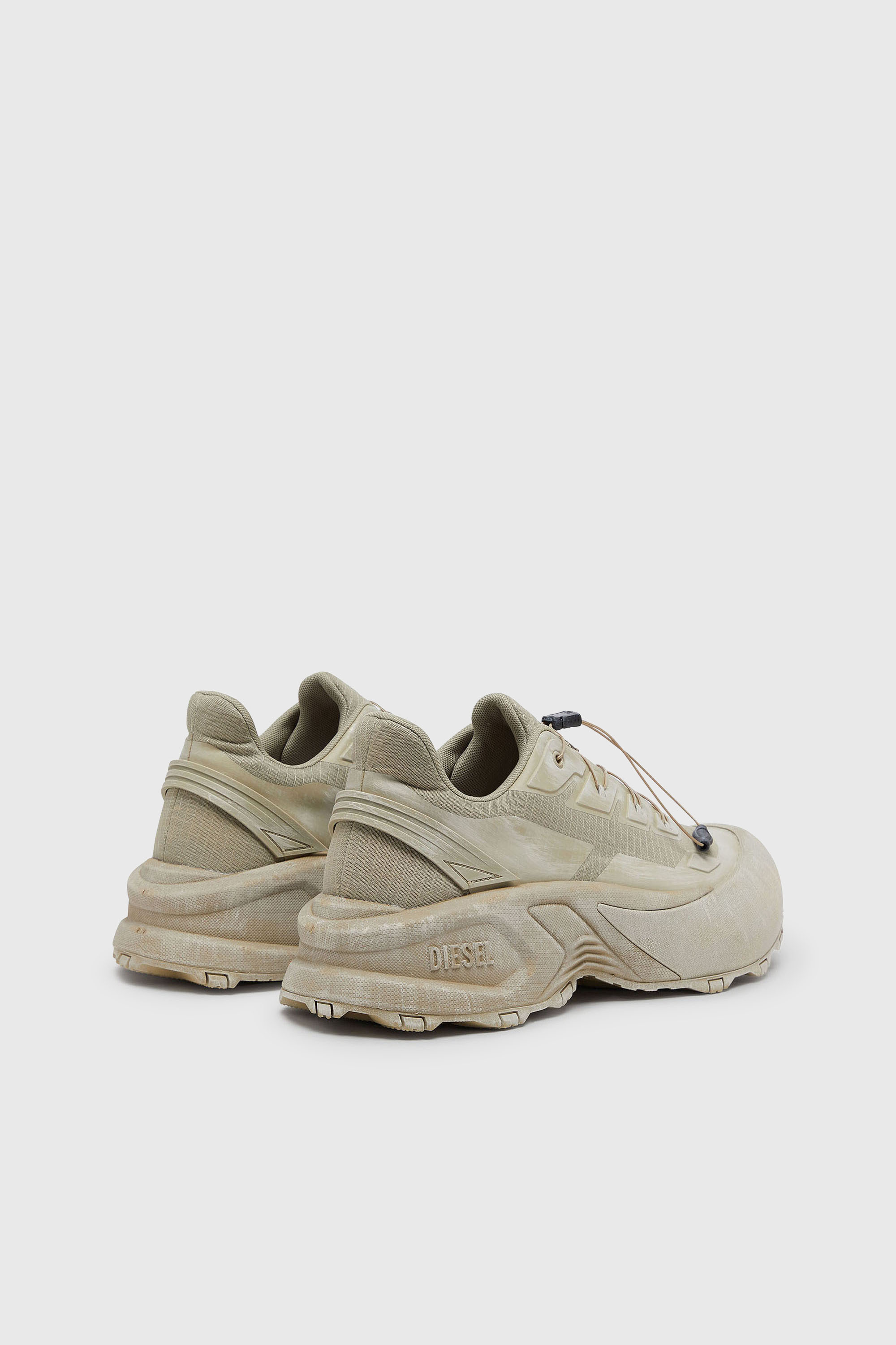 Diesel - D-CAGE RUNNER, Man's D-Cage-Distressed chunky sneakers in ripstop in Military Green - 3