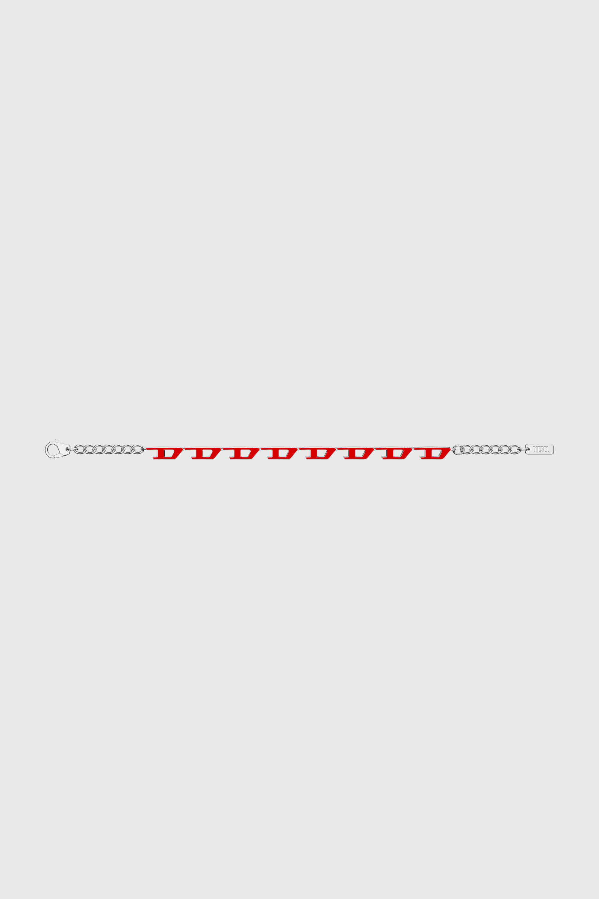 Diesel - DX1690040 JEWELLERY, Unisex's Stainless steel bracelet in Silver/Red - 4