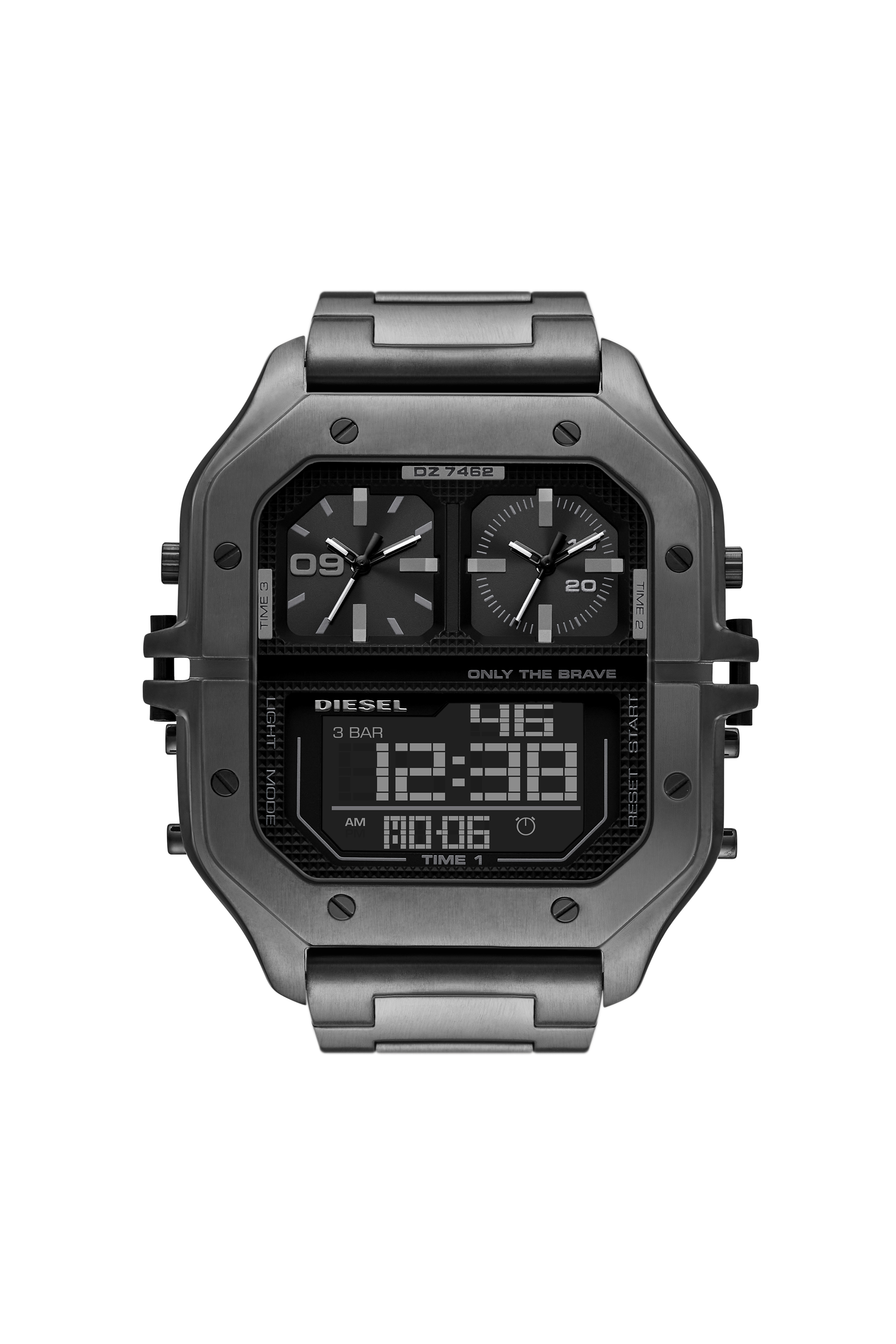 Diesel - DZ7462, Man's Clasher ana-digi gunmetal-tone stainless steel watch in Dark grey - 1